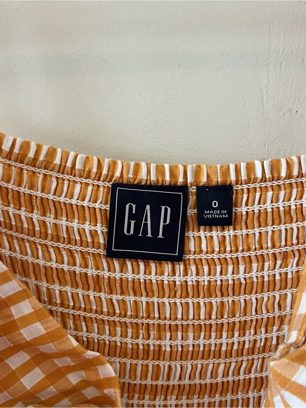 GAP Yellow and White Gingham spaghetti strap midi dress - Picture 3 of 4